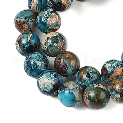 Fili di perle di regalite naturale tinta/diaspro imperiale/diaspro sedimentario marino&nbsp;X-G-B124-C01-21