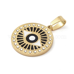 Ionenplattierung (IP) 304 Edelstahl Emaille Strass Anhänger&nbsp;STAS-Q325-03A-G