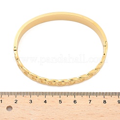 304 Edelstahl-Armreifen mit Scharnier für Damen&nbsp;AJEW-P127-25G