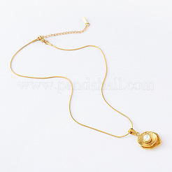Collier élégant avec pendentif en forme de feuille double couche en acier inoxydable et perles en plastique pour femme&nbsp;PM8297
