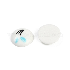 Cabochons ronds et plats en résine de dessin animé blancs et noirs&nbsp;LS-CRES-Q009-01H