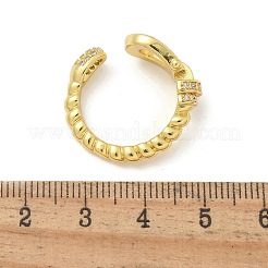 Anelli di polsino in zircone chiaro con micro pavè di ottone&nbsp;RJEW-U037-01G