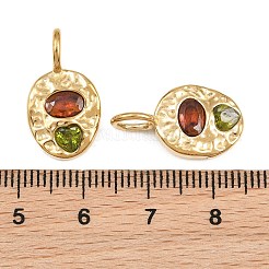 304 Edelstahl Micro Pave bunte Zirkonia Anhänger&nbsp;SA-CBA592A-06G