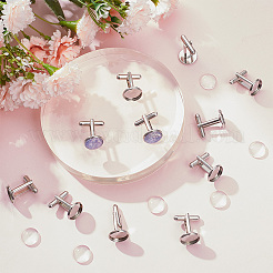 DIY-Kits zur Herstellung blanker Manschettenknöpfe mit Kuppel&nbsp;DIY-HY0001-80