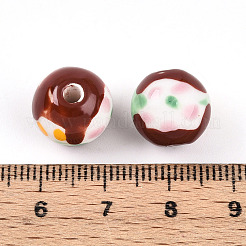 Perles en porcelaine manuelles&nbsp;X1-PORC-N009-05B