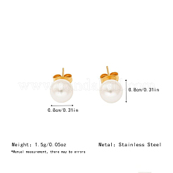Ohrstecker aus Edelstahl 304 mit Imitationsperlen für Damen&nbsp;KT1806
