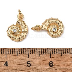 Breloques en laiton Shegrace pavées de zirconiums cubiques transparents&nbsp;XGRQ4D836-653G