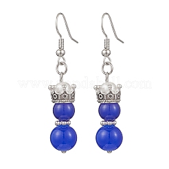 Boucles d'oreilles pendantes en verre imitation jade&nbsp;EJEW-JE06619-01