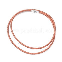 3 mm Punkrock-Rundhalsketten aus geflochtenem Lederband&nbsp;NJEW-JN05861-02