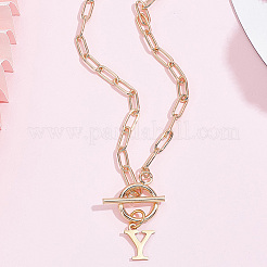 Colliers avec pendentif lettre en acier inoxydable 304&nbsp;NJEW-LP0001-52Y-G