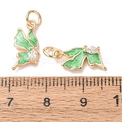Zircone cubique transparente micro pavée de laiton avec breloques en émail&nbsp;CU-K002-50G-B