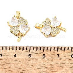 Micro ottone trifoglio spianare pendenti zirconi&nbsp;KK-M325-13A-G