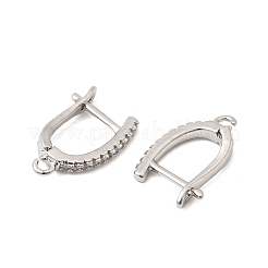 Ricerca di orecchini a cerchio in ottone con micro pavé di zirconi cubici chiari&nbsp;KK-Z154-08P