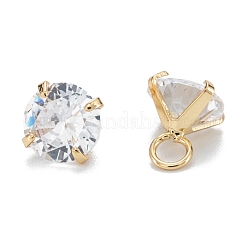 Breloques en laiton zircon cubique clair&nbsp;ZIRC-G170-11G