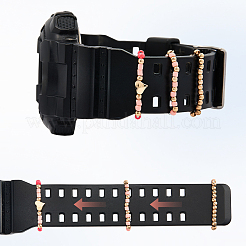 6 Stück 2 Stile Glasperlen-Dekorringe für Smartwatch-Armband&nbsp;AJEW-CP0009-94B