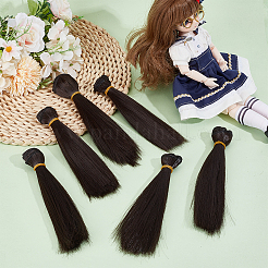 Kunststoff lange gerade Frisur Puppe Perücke Haare&nbsp;DIY-WH0656-99D