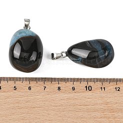 Anhänger aus natürlich gefärbtem und erhitztem Achat-Trommelstein&nbsp;GG-K002-07C