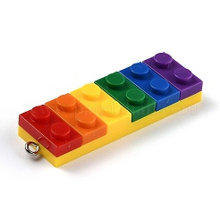 Ciondoli acrilici opachi arcobaleno&nbsp;X-MACR-B0001-03B