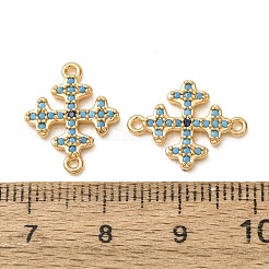 Breloques connecteurs en laiton micro-pavé turquoise synthétique&nbsp;GG-CBAE681-21G