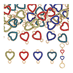 48 pz 4 colori lega micro pavé strass connettore charms&nbsp;FIND-PH0027-22