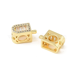 Messing Micro Pave klare Zirkonia europäische Perlen&nbsp;CU-CBA9CBD-08G