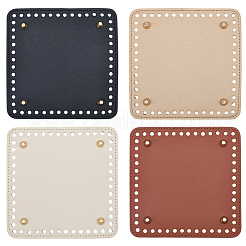 4 stücke 4 farben platz pu leahter stricken häkeln taschen boden&nbsp;AJEW-CL0001-75