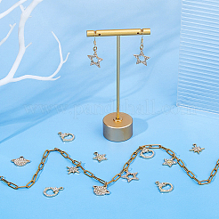 40 stücke 5 arten stern thema legierung micro pave strass anhänger&nbsp;FIND-DC0007-52