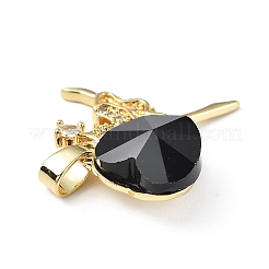 Pendenti in vero ottone placcato in oro 18k placcato in cremagliera con micro pavé di zirconi cubici trasparenti&nbsp;KK-C015-15G-03