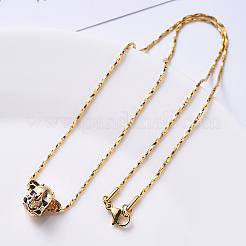 Collana con catena a maglie Boston in acciaio inossidabile 304 con placcatura sotto vuoto in PVD&nbsp;NJEW-S420-006A-G