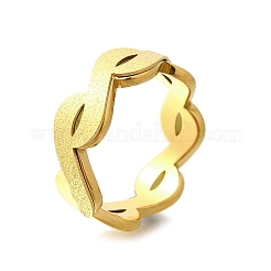 Anello da dito in acciaio inossidabile 304 con motivo infinito testurizzato per donna&nbsp;RJEW-L126-07B-G