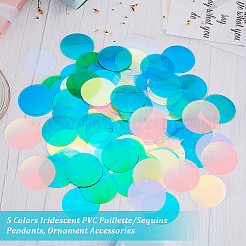 500 pendentif en PVC irisé à paillettes/sequins&nbsp;KY-OC0001-33C