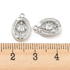 Breloques en laiton avec zircone cubique de micro pave&nbsp;KK-E090-07P
