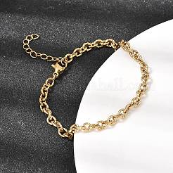 Gehämmertes Kabelkettenarmband aus Edelstahl 304 für Damen&nbsp;BJEW-Z167-02G