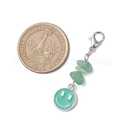 6 pz decorazioni pendenti in lega smaltata a forma di volto sorridente&nbsp;HJEW-JM04449