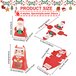 24 Stück 4 Stile Weihnachts-Geschenkboxen zum Falten&nbsp;CON-BC0007-09
