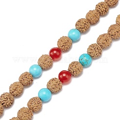 Collana buddista di perline rudraksha naturale&nbsp;NJEW-JN04119