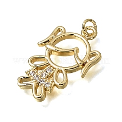 Pendentifs en laiton zircon cubique transparent&nbsp;CU-CBA637A-06G-B