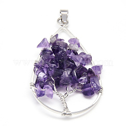 Gros pendentifs enroulés de fil de laiton&nbsp;G-Q959-M