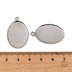 Cabochon-Fassungen für Anhänger aus Edelstahl 304&nbsp;STAS-NH0002-01A-P