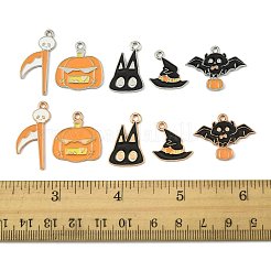 10pcs 10 Arten Halloween-Thema-Legierungs-Emaille-Anhänger&nbsp;ENAM-FS0003-84