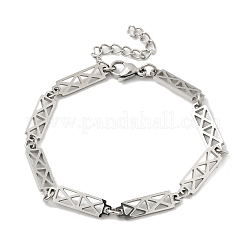 Bracciali a maglie rettangolari in acciaio inossidabile 304 per uomo e donna&nbsp;BJEW-D042-31P