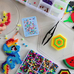 6 Stück 6 Farben ABS-Kunststoff DIY Schmelzperlen Bügelperlen Tablett&nbsp;DIY-DC0004-16