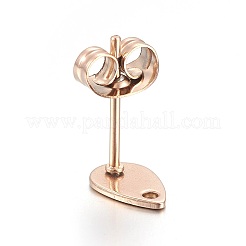 Boucles d'oreilles à tige en acier inoxydable 304 avec placage ionique (IP)&nbsp;STAS-L211-05A-RG