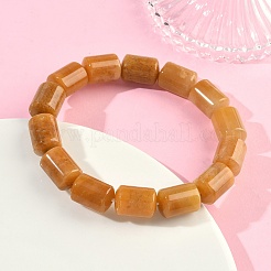 Bracelets extensibles en perles de jade topaze naturelle pour femmes et hommes&nbsp;BJEW-A148-01A-23