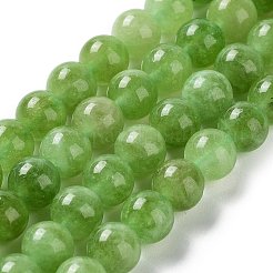 Billes de jade naturelles de teint en malaisades teintes&nbsp;G-G021-02B-04