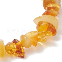 Pulseras elásticas de cuentas de ámbar natural para mujer&nbsp;BJEW-JB13337