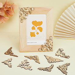 32 Stück 8 Stile Blumenmuster aushöhlen unfertige Holzstücke&nbsp;WOOD-FH0002-13