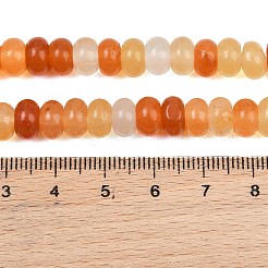 Hebras de cuentas de jade de seda dorada natural.&nbsp;GG-CBAD029-B01-5x8mm