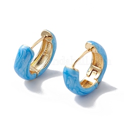 Orecchini a cerchio da donna in ottone smaltato&nbsp;EJEW-A093-10G