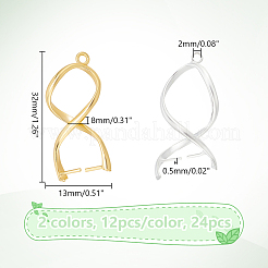 24 pz. 2 colori placcatura cremagliera in ottone punteruolo da ghiaccio&nbsp;KK-UN0002-55
